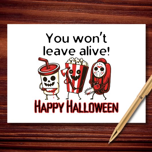 Carte Vous ne quitterez pas Alive Funny Halloween Snacks