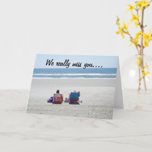 CARTE VOUS N'ÊTES PAS ENCORE PARTIE=VOUS MANQUEZ DÉJÀ! (Fleur jaune)