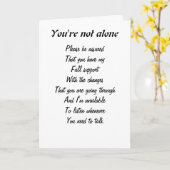 Carte Vous n'êtes pas seule (Fleur jaune)