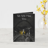 Carte Vous Nous Manquerez, Bonvoyage Greeting Card, (Fleur jaune)