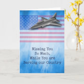 Carte Vous nous manquez pendant que vous servez notre pa (Fleur jaune)