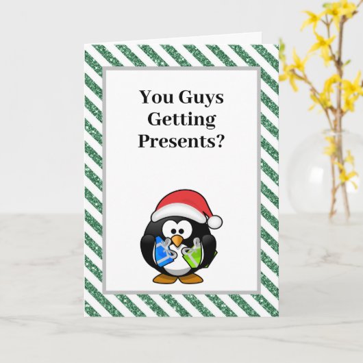 Carte Vous Obtenez Des Présentations ? Noël drôle de pin (Fleur jaune)