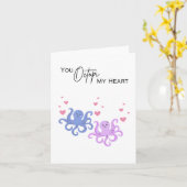 Carte Vous Octopiez Mon Cœur - Pun Saint-Valentin (Fleur jaune)