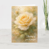 Carte Vous penser dans la prière Rose jaune chrétien (Devant)