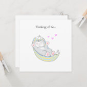 Carte Vous penser Kitty Chat avec coeur dans Hamac C (Devant/Arrière en situation)