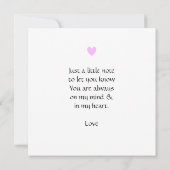 Carte Vous penser Kitty Chat avec coeur dans Hamac C (Dos)