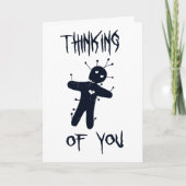 Carte Vous penser - Poupée vaudou drôle d'Halloween (Devant)