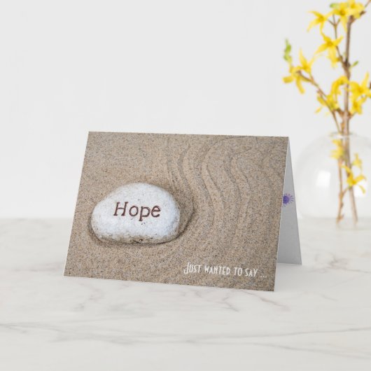 Carte vous pensez à Hope on rock dans le sable de plage (Fleur jaune)
