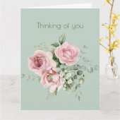 Carte Vous Pensez aux Roses Botaniques Roses Foncées (Fleur jaune)