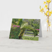 Carte vous pensez jardin tropical avec palmiers (Fleur jaune)