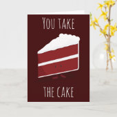 Carte Vous prenez le gâteau Merci de dessert de Velours  (Fleur jaune)