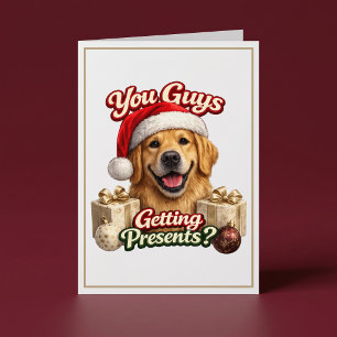 Carte Vous Recevez des Cadeaux ? Chien Drôle de Noël