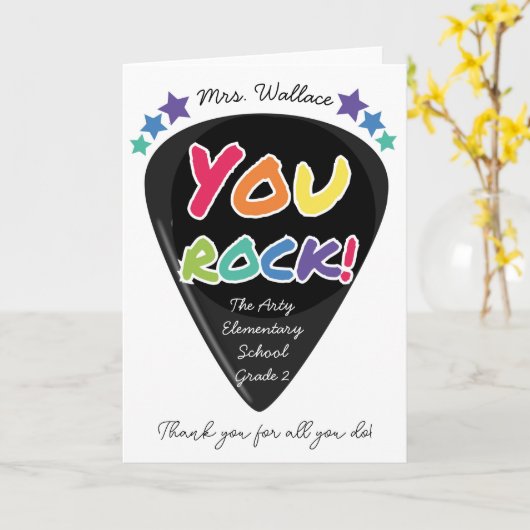 Carte Vous ROCK Merci pour tout ce que vous faites profe (Fleur jaune)