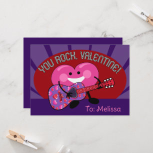 Carte Vous Rock Valentine Personnalisé Coeur Guitare Guy