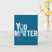 Carte Vous Ruban sarcelle violet Prévention du suicide A (Fleur jaune)