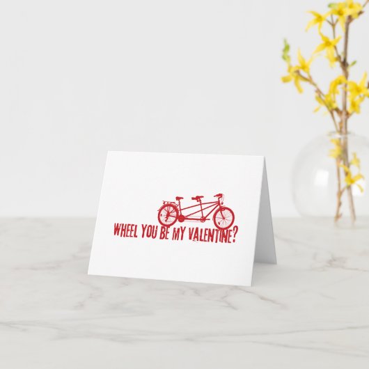 Carte Vous serez ma Saint-Valentin Bicyclette Saint-Vale (Fleur jaune)