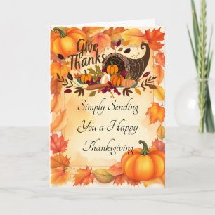 Carte Vous souhaitant simplement un joyeux Thanksgiving