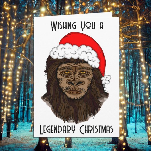 Carte Vous souhaitant un Noël légendaire Funny Bigfoot