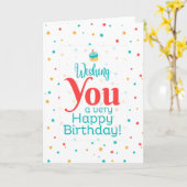 Carte Vous souhaitant un très joyeux anniversaire (Fleur jaune)