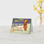 Carte Vous souhaitant une Bonne Année (Fleur jaune)