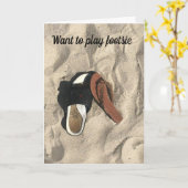 CARTE VOUS SOUHAITEZ "JOUER FOOTSIE" SUR NOTRE "ANNIVERS (Fleur jaune)