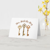 Carte Vous Tenez La Clé (Fleur jaune)