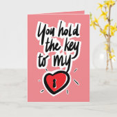 Carte Vous tenez la clé de mon cœur - Saint-Valentin (Fleur jaune)