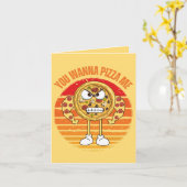 Carte Vous Voulez Pizza Me - Pizza Pun Salutation (Fleur jaune)