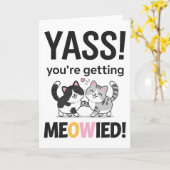 Carte Vous vous faites Meowied Chat Mariage Drôle Marié (Fleur jaune)