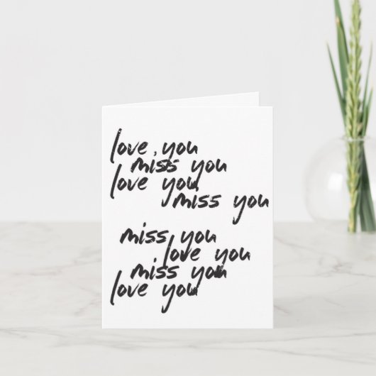 Carte Vous Vous Manquez De L'Amour | Script décontracté  (Devant)