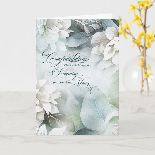 Carte Vow Renewal Congratulations White Magnolias Custom (Fleur jaune)