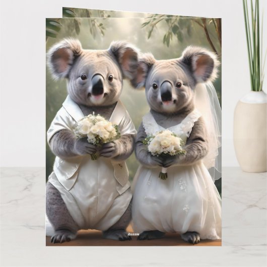 Carte "Vows À feuillage persistant : Un Mariage Koala en (Dos)