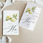 Carte Vows Mariage citron jaune Vows