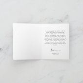 Carte Vows Minimale Black Script Vows Card (Intérieur)