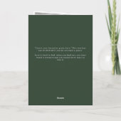 Carte Vows Minimale Script Forest Green (Dos)