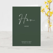 Carte Vows Minimale Script Forest Green (Fleur jaune)