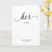 Carte Vows Minimale Script Vow Card (Fleur jaune)
