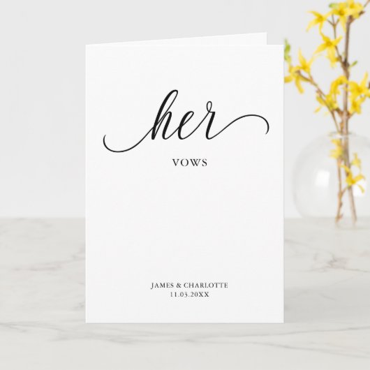 Carte Vows Minimale Script Vow Card (Fleur jaune)