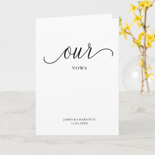 Carte Vows Minimale Script Vow Card (Fleur jaune)