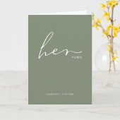 Carte Vows Minimale Script Vows Sage Green (Fleur jaune)
