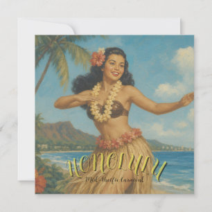 Carte Voyage à Hawaï de style vintage