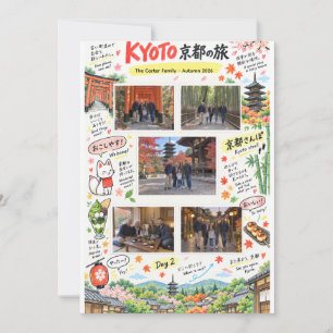 Carte Voyage à Kyoto au Japon 5 Photo Collage Zine de vo