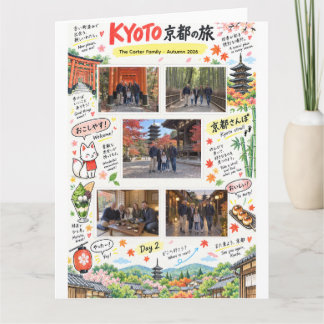 Carte Voyage à Kyoto au Japon 5 Photo Collage Zine de vo
