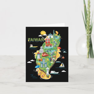 Carte Voyage autour de l'Asie Taïwan Taipei Vacances en 