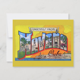 Carte Voyage Cuba vintage - Salutations de la Havana Car