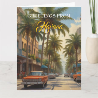 Carte Voyage Cuba vintage - Salutations de La Havane