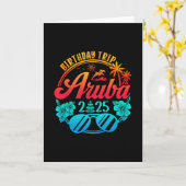 Carte Voyage d'anniversaire Aru 2025 Croisière Vacances  (Fleur jaune)