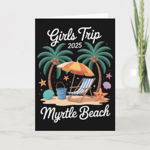 Carte Voyage de filles 2025 à Myrtle Beach tenue de vaca