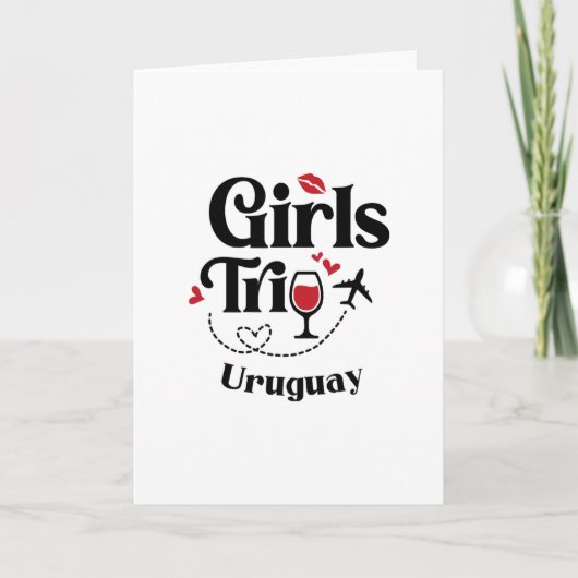 Carte Voyage de filles au vin mignon Uruguay Vacances  (Devant)