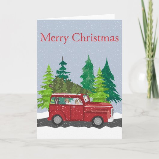 Carte Voyage de l'arbre de Noël joyeux (Devant)